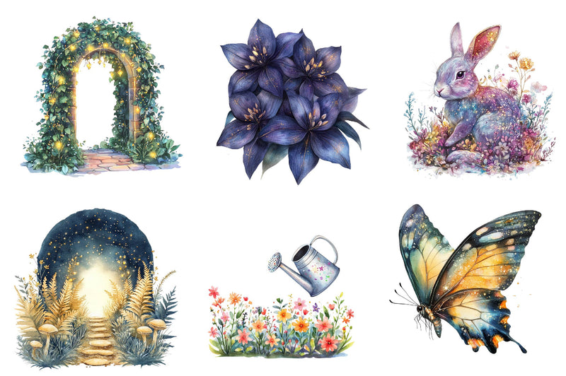 Magical Celestial Garden Clipart Bundle - CraftNest - Digital Crafting and Art