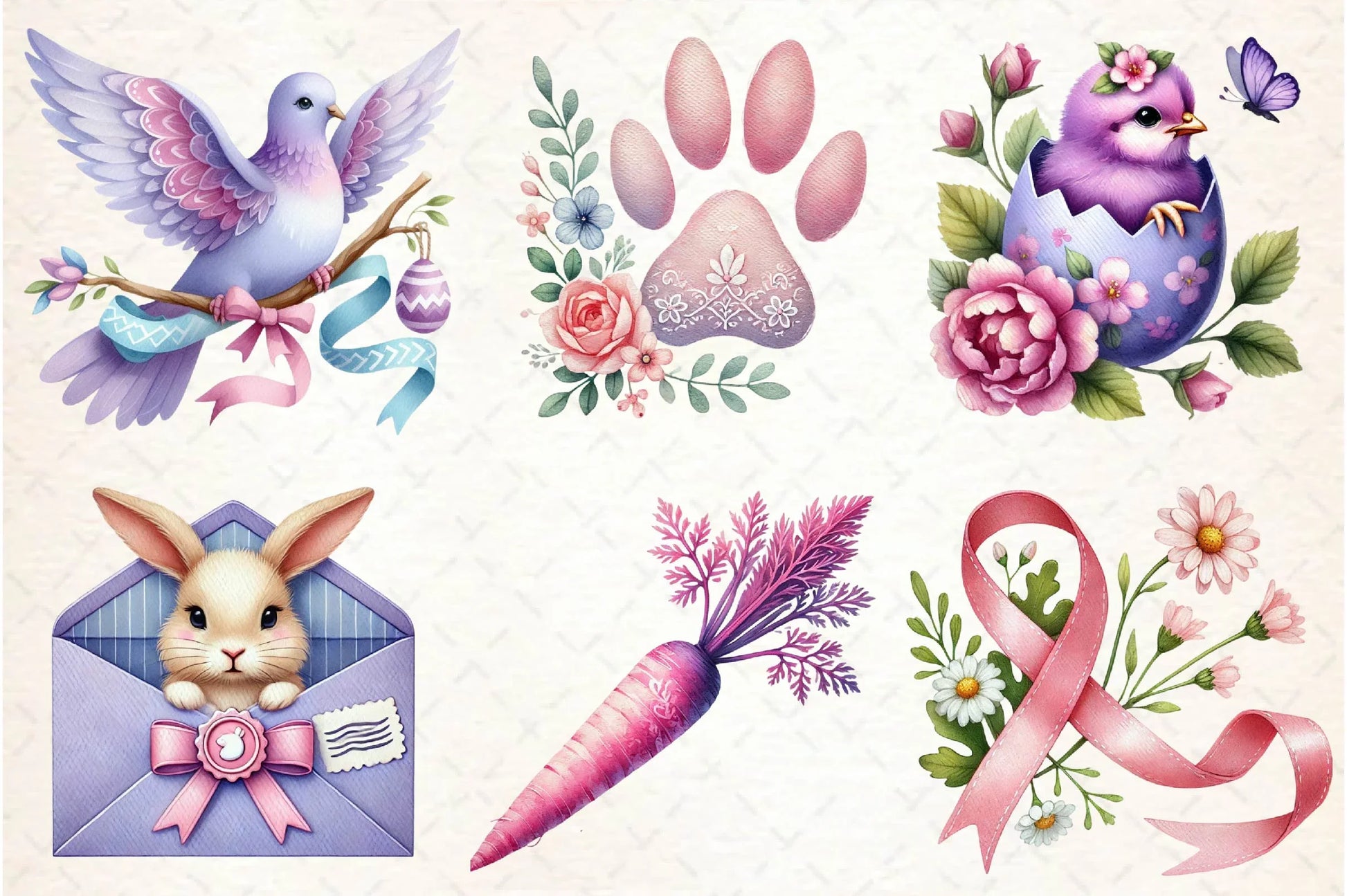 Pink And Purple Easter Clipart Bundle - CraftNest - Digital Crafting and Art