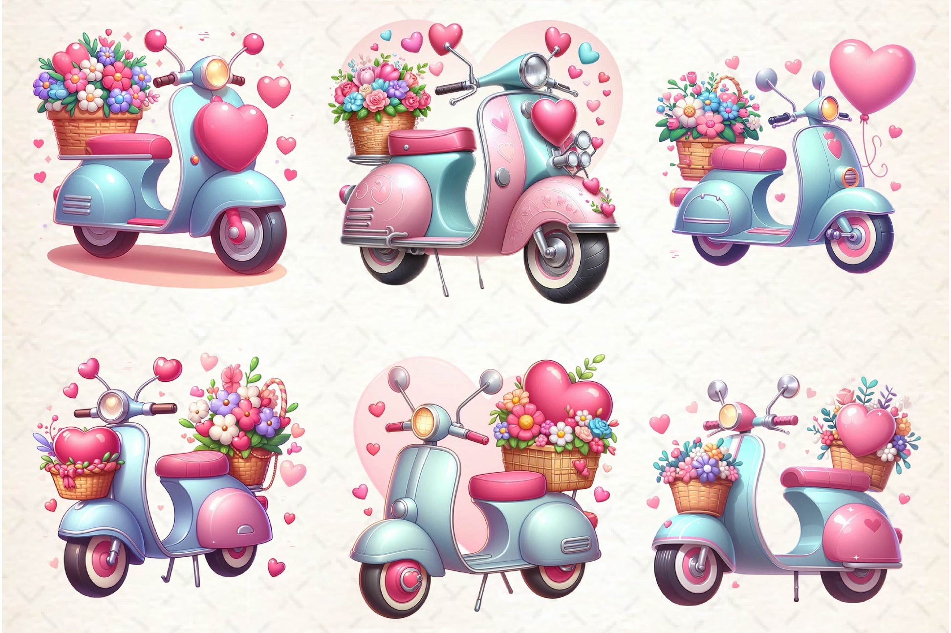 Valentines Scooter Clipart Bundle - CraftNest - Digital Crafting and Art