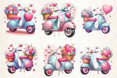 Valentines Scooter Clipart Bundle - CraftNest - Digital Crafting and Art