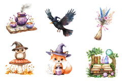 Cozy Magic Fairy Forest Witch Clipart Bundle 1 - CraftNest - Digital Crafting and Art