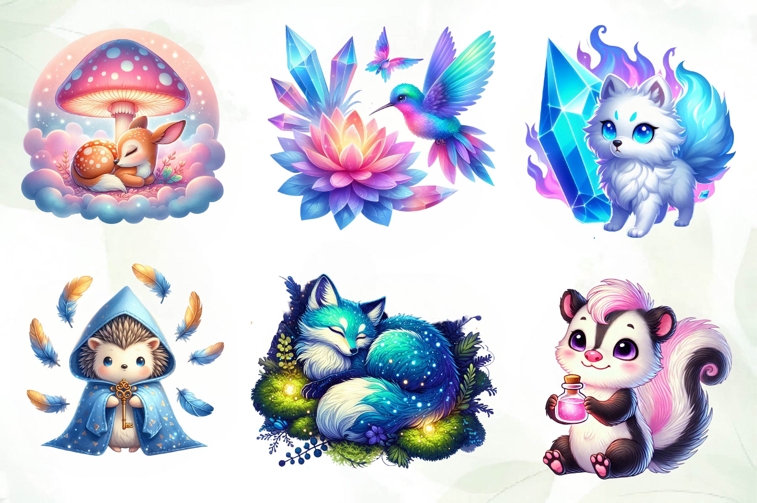 Magical Woodland Animals Creatures Clipart Bundle - CraftNest - Digital Crafting and Art