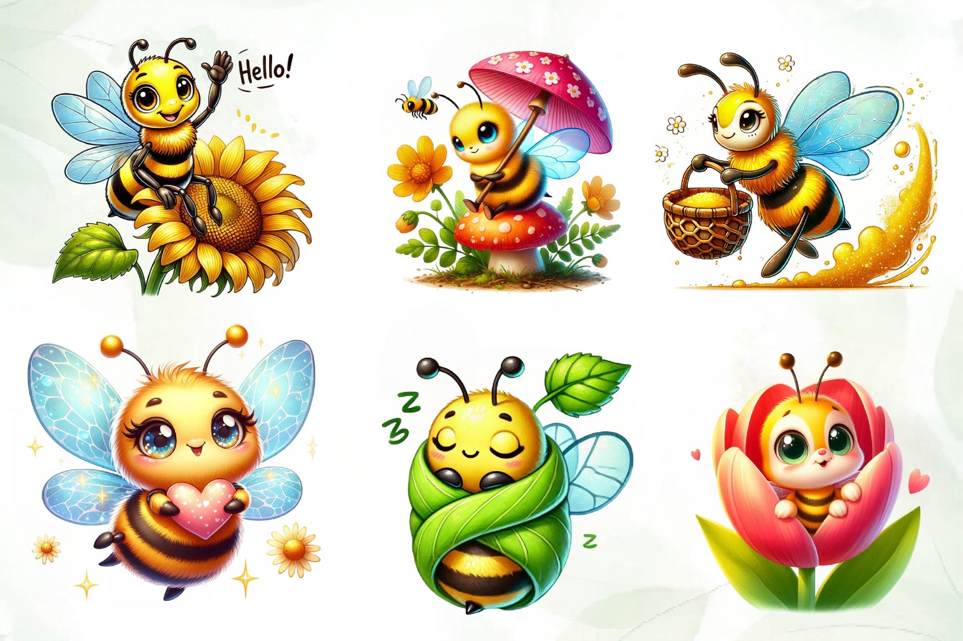 Spring Bees Clipart Bundle 2 - CraftNest - Digital Crafting and Art