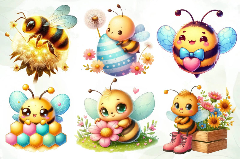 Spring Bee Clipart Bundle 3 - CraftNest - Digital Crafting and Art
