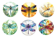 Round Dragonfly Stained Glass Clipart Bundle - CraftNest - Digital Crafting and Art