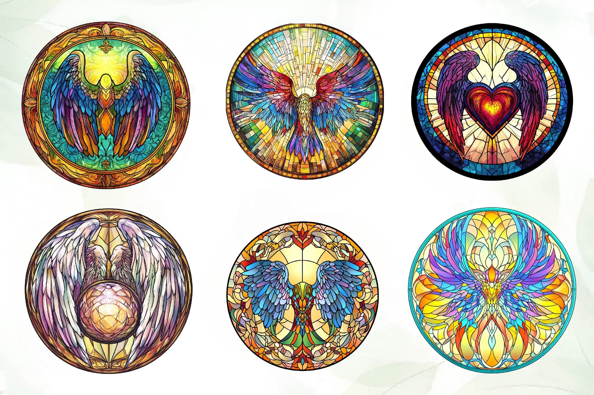 Stained Glass Angel Wings Clipart Bundle - CraftNest - Digital Crafting and Art