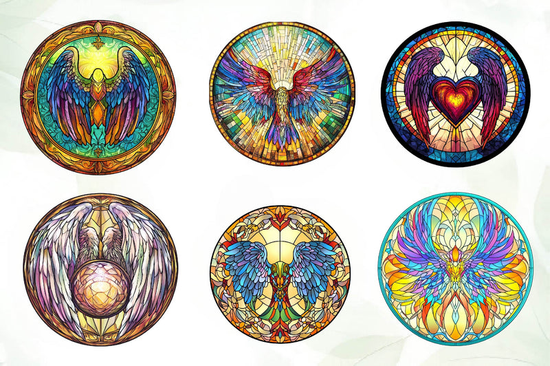 Stained Glass Angel Wings Clipart Bundle - CraftNest - Digital Crafting and Art