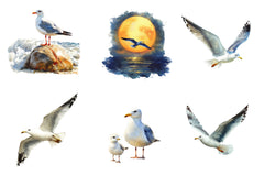 Summer Seagulls Clipart Bundle - CraftNest - Digital Crafting and Art