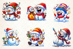 Funny Christmas Snowman Clipart Bundle 1 - CraftNest - Digital Crafting and Art