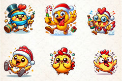 Christmas Funny Chicken Clipart Bundle 1 - CraftNest - Digital Crafting and Art