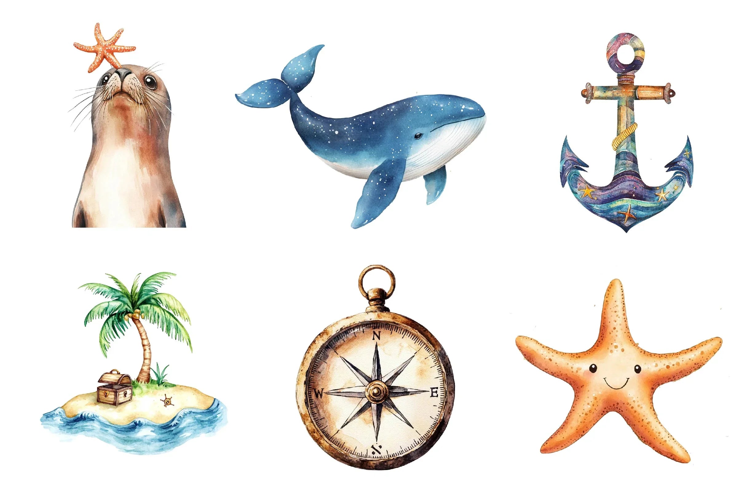 Adventure At Sea Nursery Clipart Bundle - CraftNest - Digital Crafting and Art