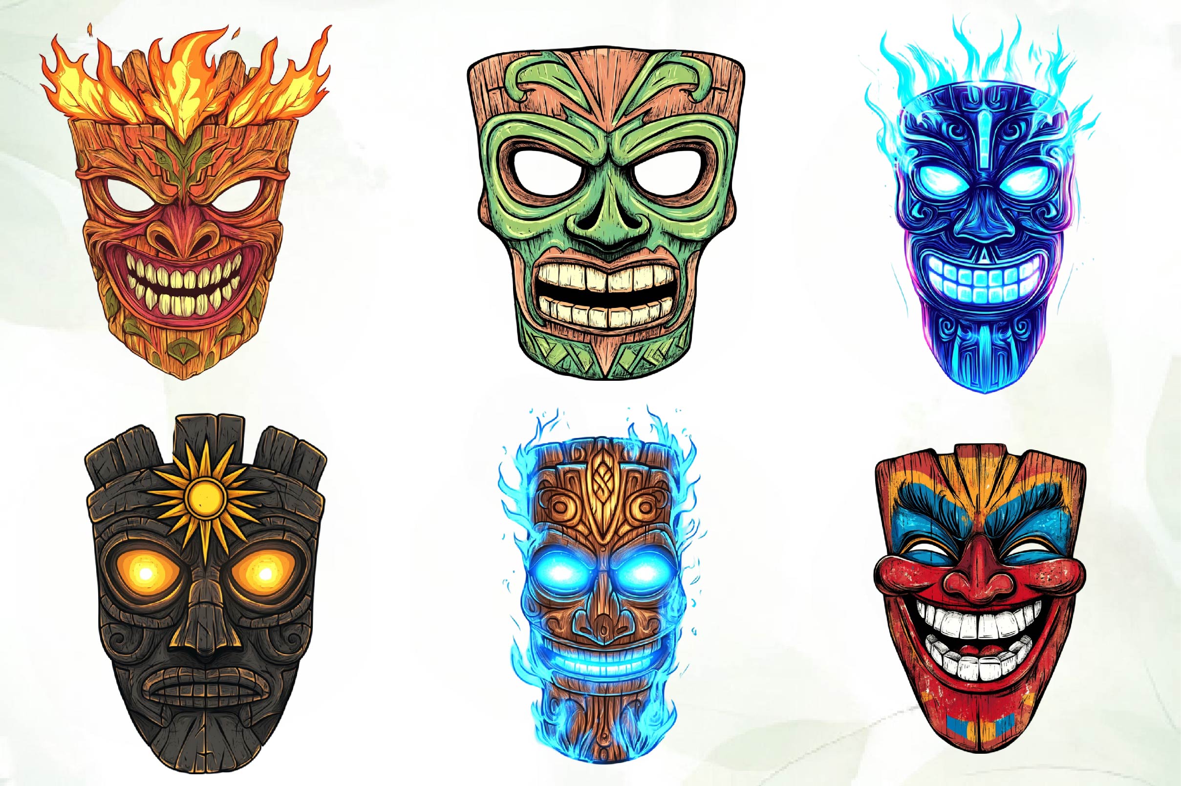 Festival Tiki Mask Clipart Bundle - CraftNest - Digital Crafting and Art