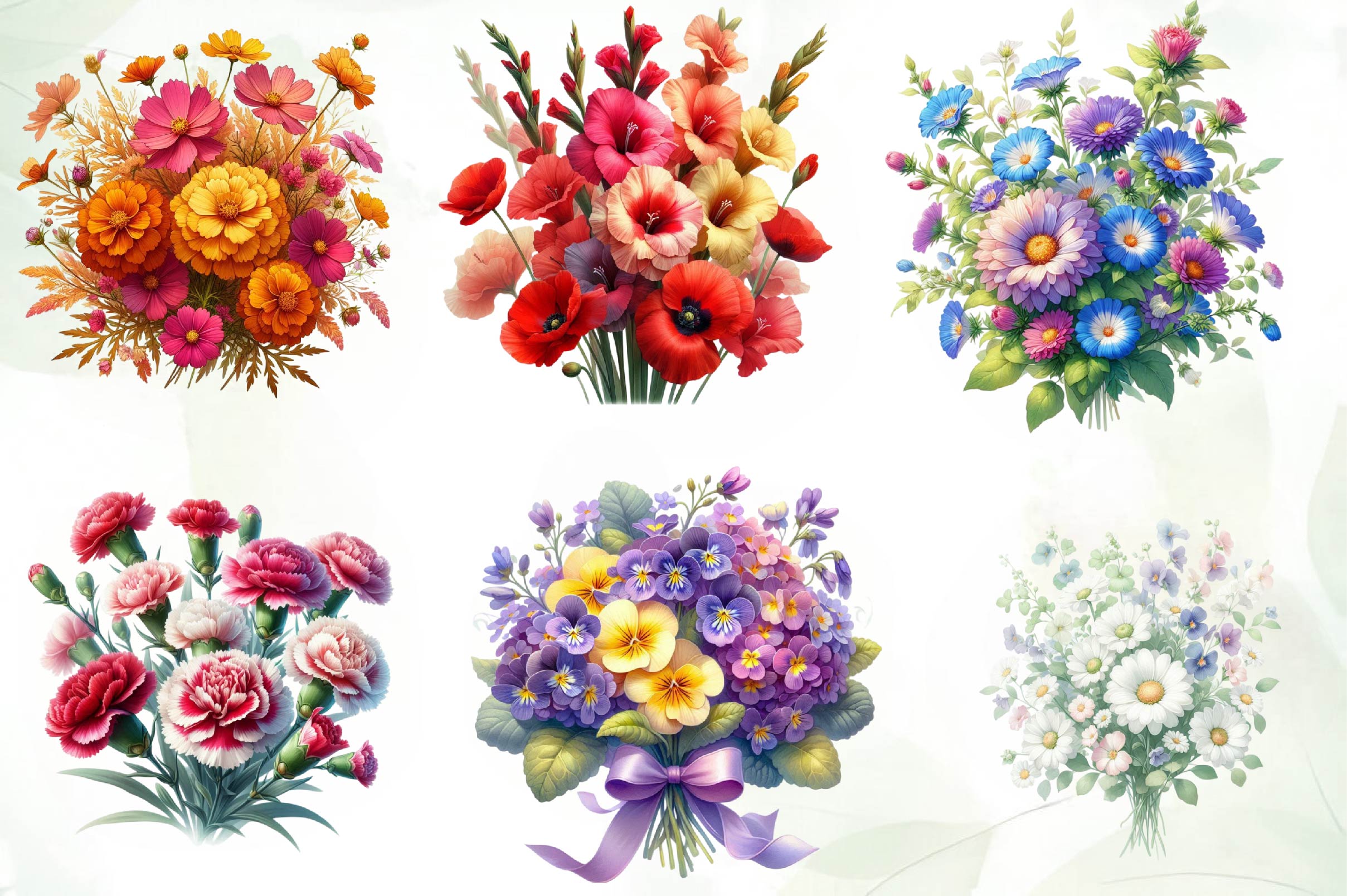 Birth Month Flower Clipart Bundle - CraftNest - Digital Crafting and Art