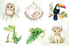 Boho Jungle Animals Summer Design Clipart Bundle - CraftNest - Digital Crafting and Art