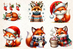 Christmas Fox Set Clipart Bundle - CraftNest - Digital Crafting and Art