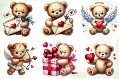 Teddy Bear Valentine Bear Love Clipart Bundle - CraftNest - Digital Crafting and Art