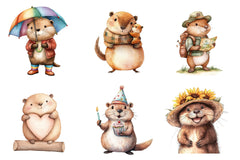 Cute Beaver Clip Art Woodland Animals Clipart Bundle - CraftNest - Digital Crafting and Art