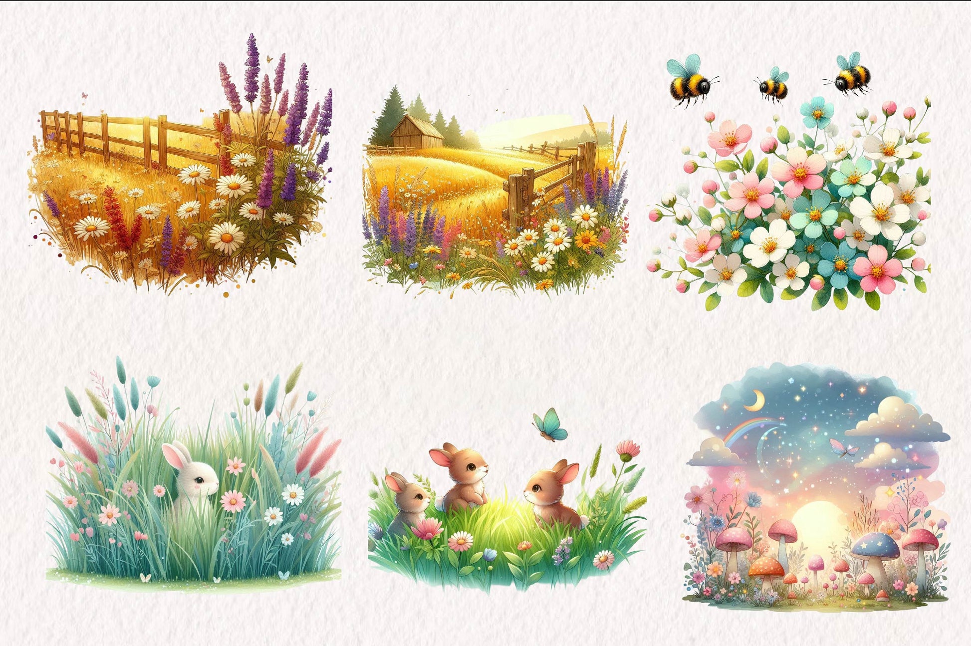 Summer Meadow Clipart Bundle - CraftNest - Digital Crafting and Art
