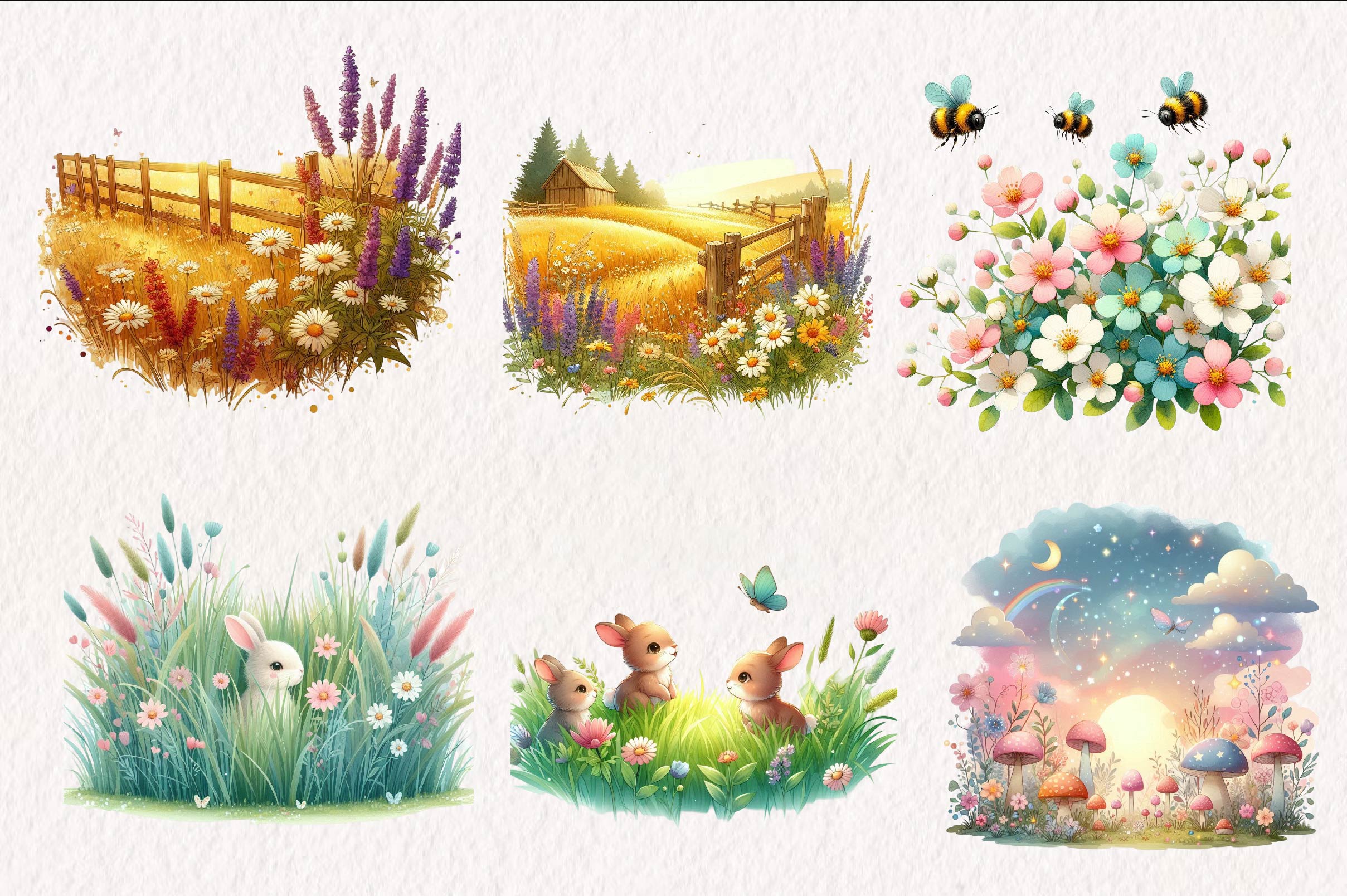 Summer Meadow Clipart Bundle - CraftNest - Digital Crafting and Art