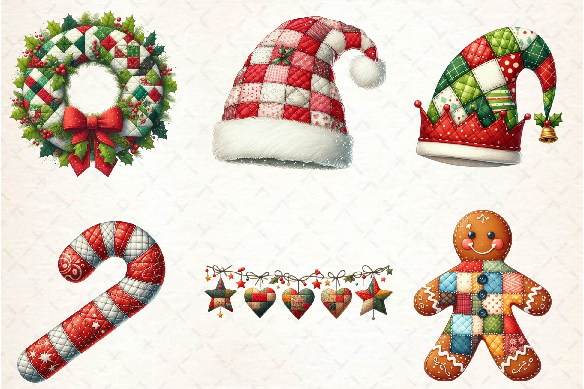 Quilted Christmas Clipart Bundle - CraftNest - Digital Crafting and Art