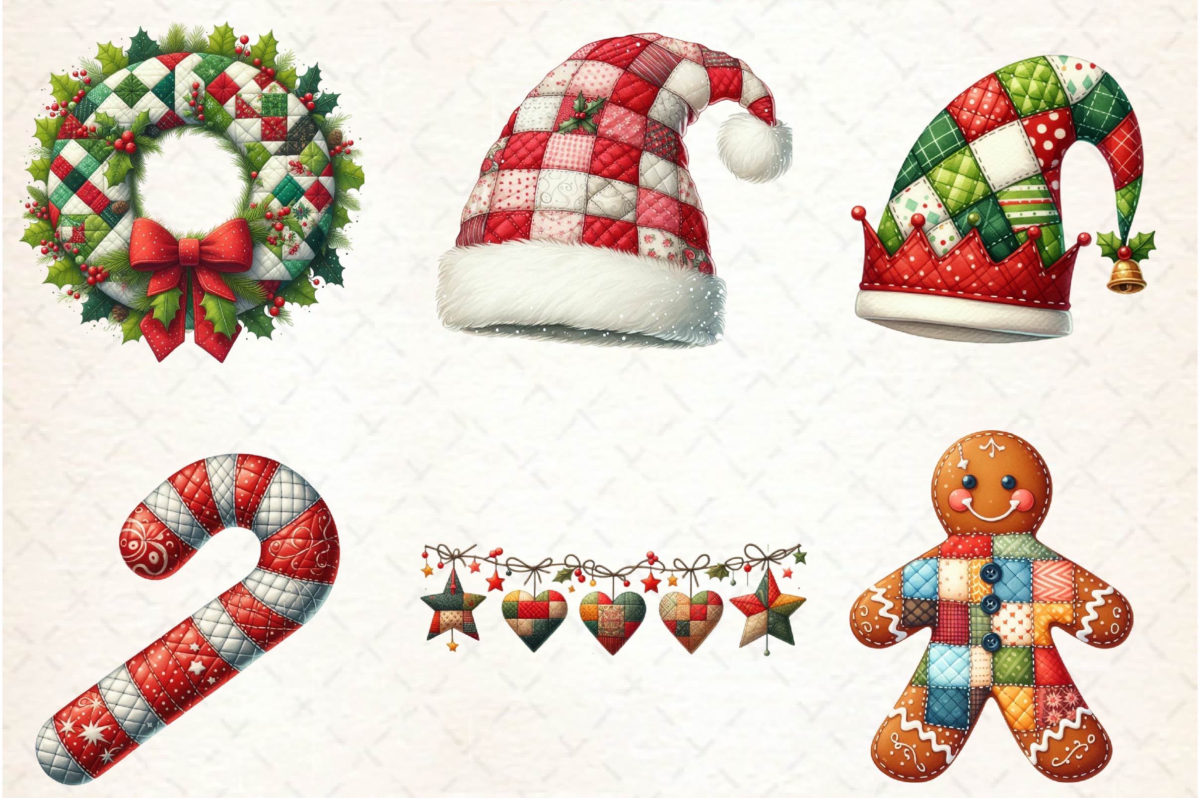 Quilted Christmas Clipart Bundle - CraftNest - Digital Crafting and Art