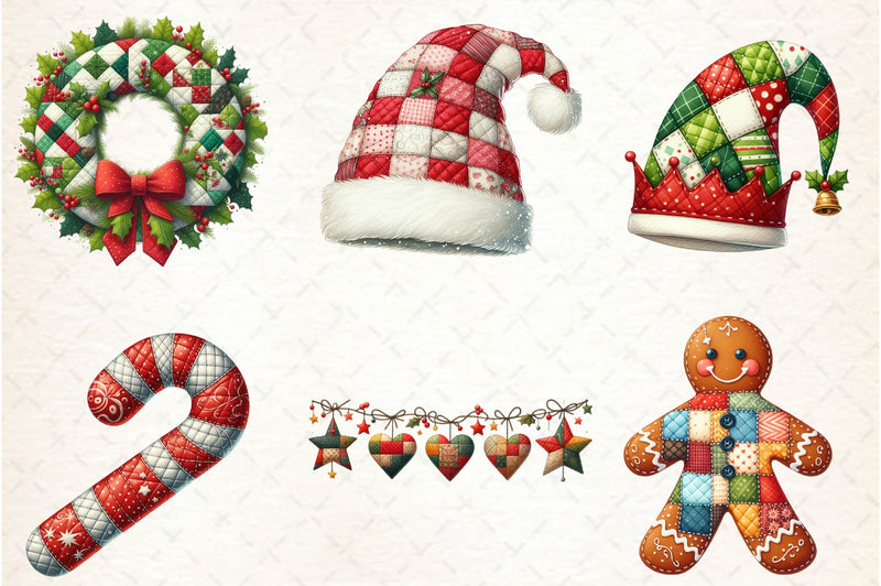 Quilted Christmas Clipart Bundle - CraftNest - Digital Crafting and Art