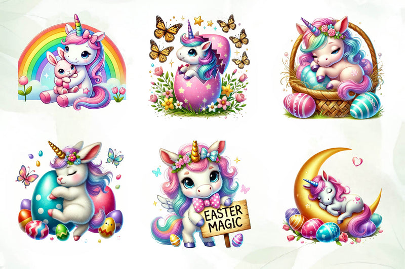 Newborn Unicorn Easter Day Clipart Bundle - CraftNest - Digital Crafting and Art