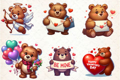 Valentine's Day Love Bear Clipart Bundle - CraftNest - Digital Crafting and Art
