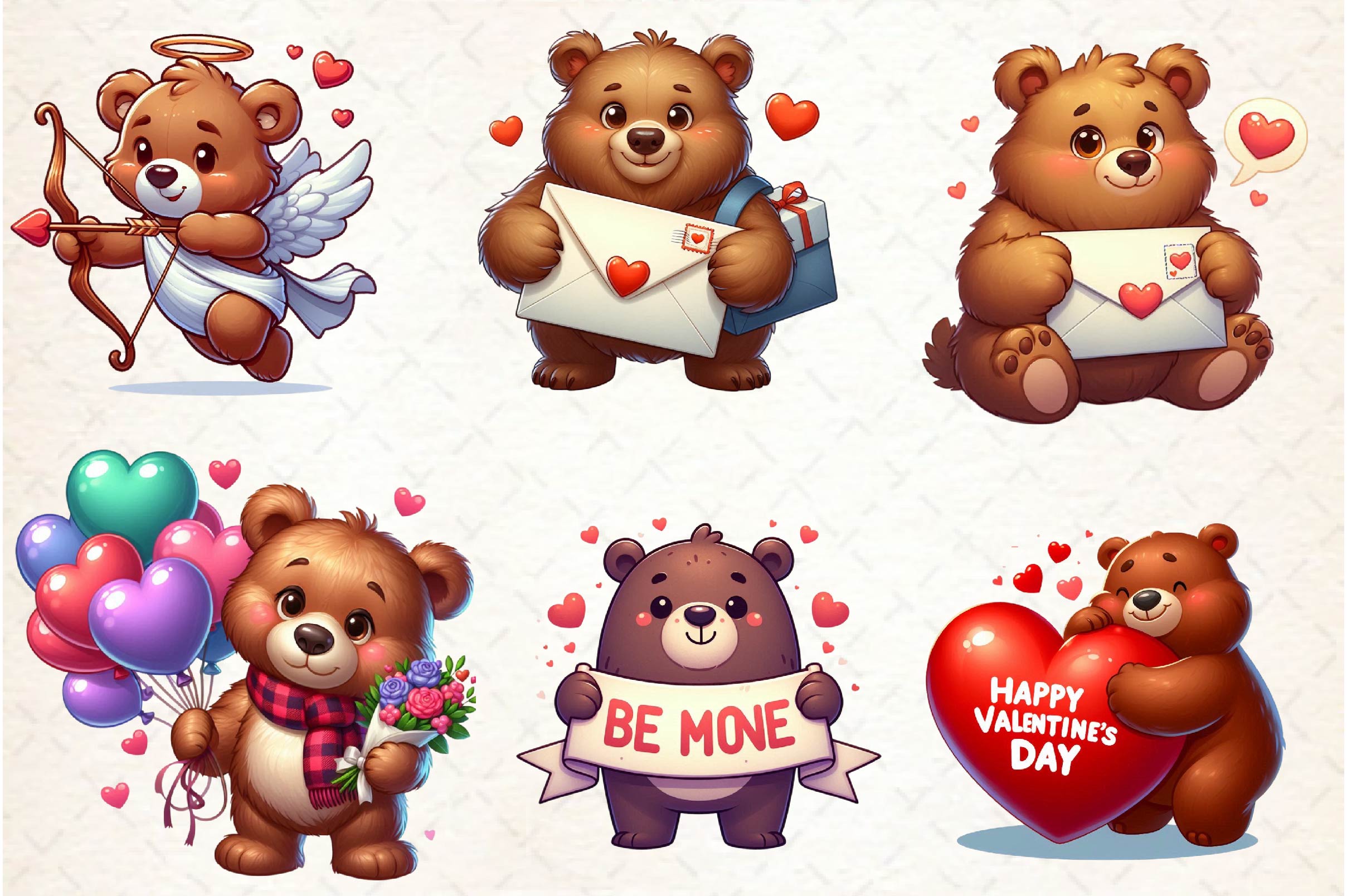 Valentine's Day Love Bear Clipart Bundle - CraftNest - Digital Crafting and Art