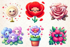 Kawaii Flower Stickers - CraftNest - Digital Crafting and Art