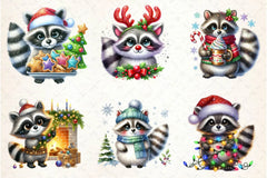 Christmas Raccoon Clipart Bundle - CraftNest - Digital Crafting and Art