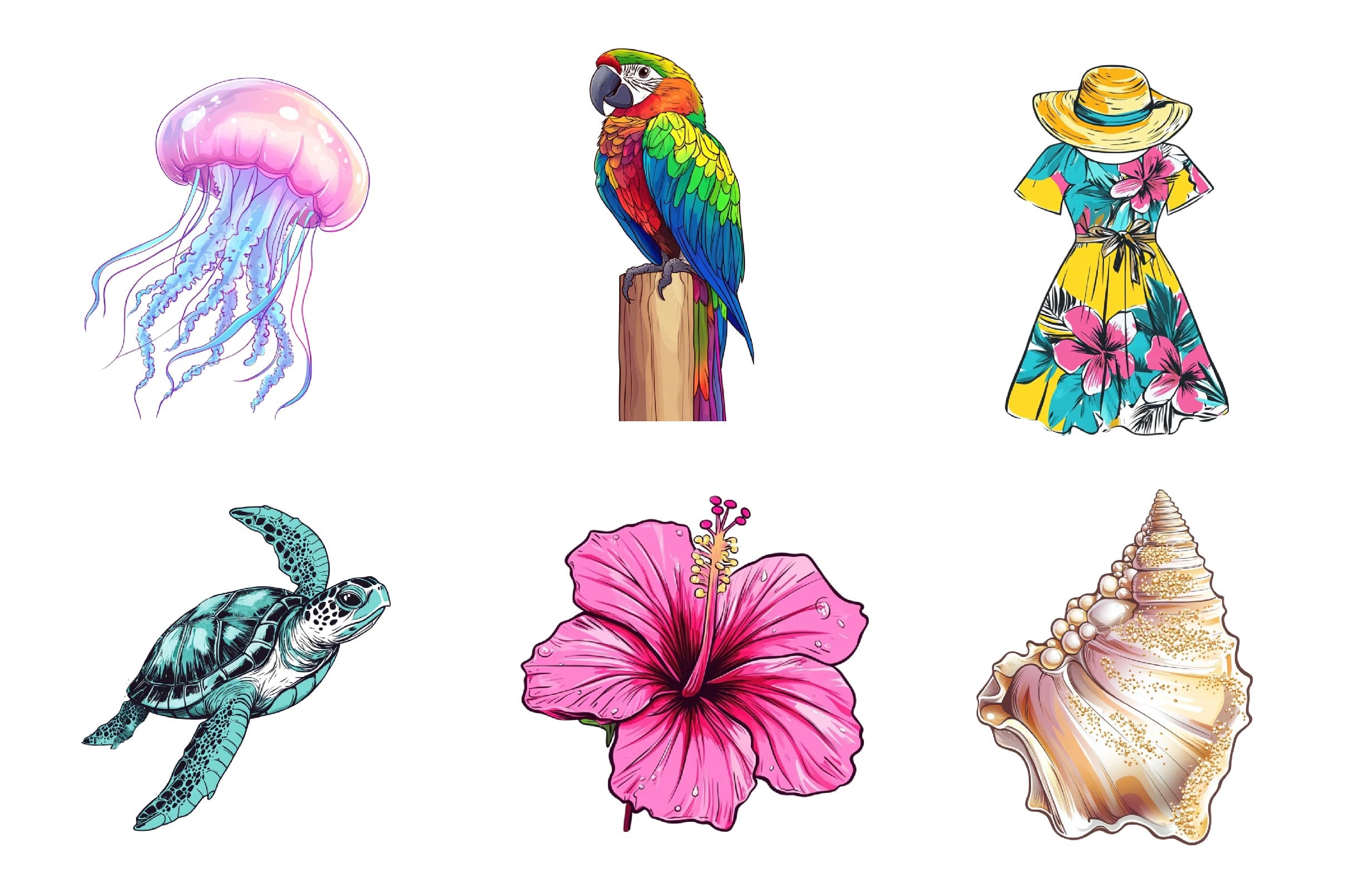 Summer Tropical Island Nature Clipart Bundle - CraftNest - Digital Crafting and Art