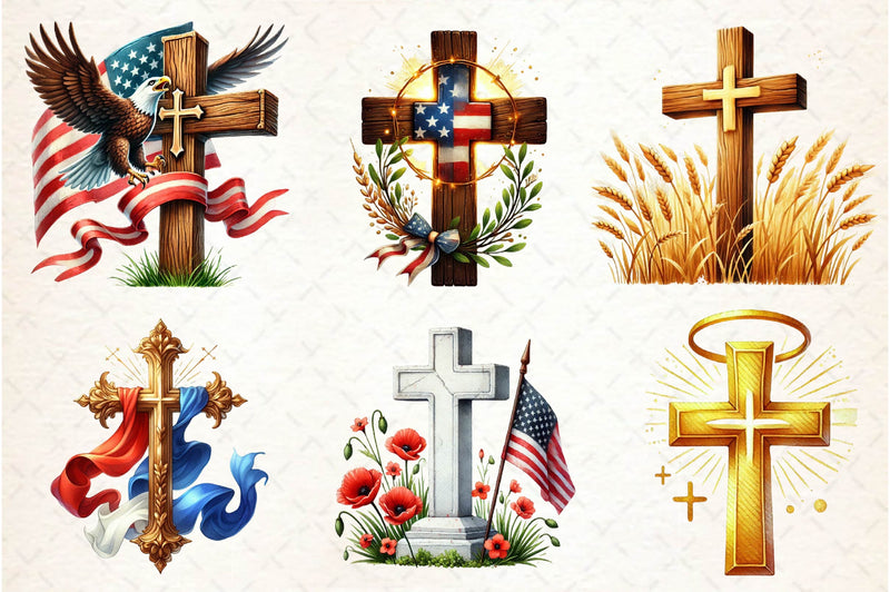 Memorial Day Cross Clipart Bundle 1 - CraftNest - Digital Crafting and Art