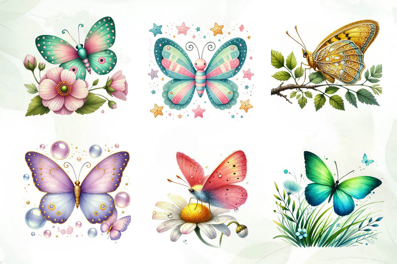 Spring Butterfly Clip Art Clipart Bundle - CraftNest - Digital Crafting and Art