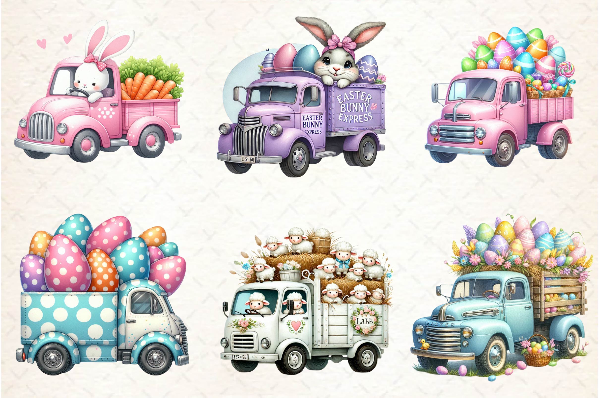 Easter Truck Clipart Bundle - CraftNest - Digital Crafting and Art