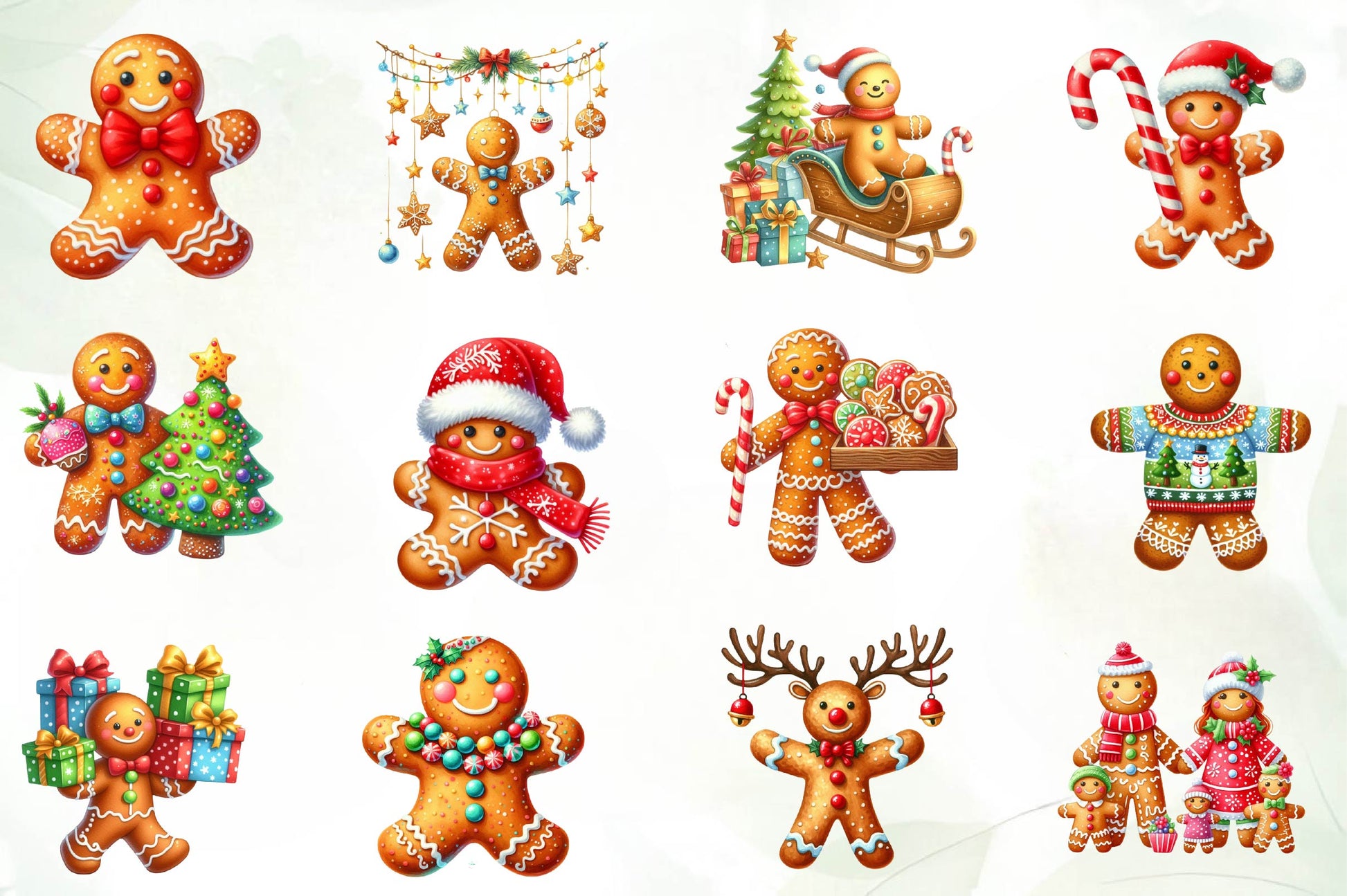 Christmas Gingerbread Man Clipart Bundle - CraftNest - Digital Crafting and Art