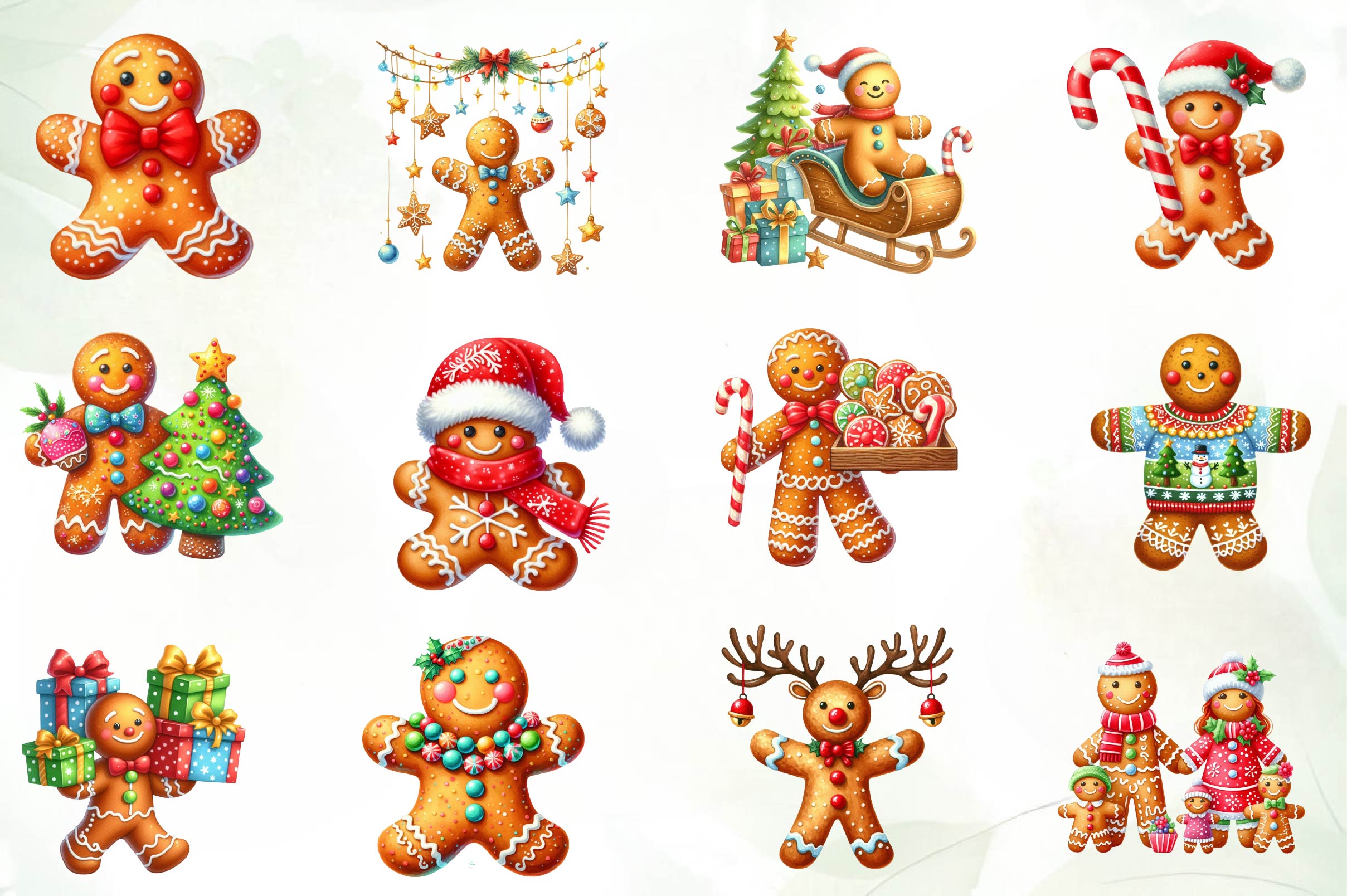 Christmas Gingerbread Man Clipart Bundle - CraftNest - Digital Crafting and Art