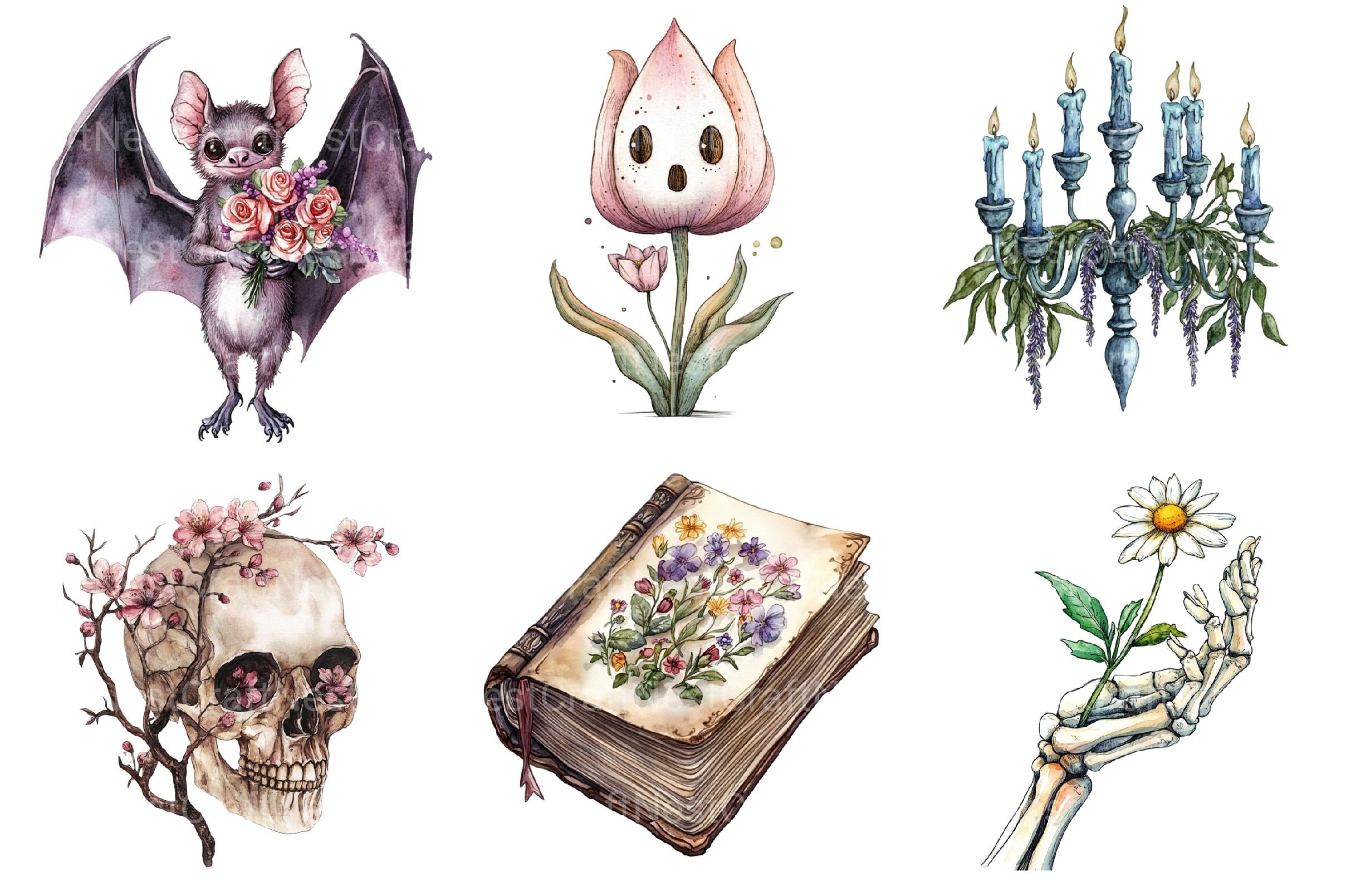 Gothic Spring Clipart 1 - CraftNest - Digital Crafting and Art