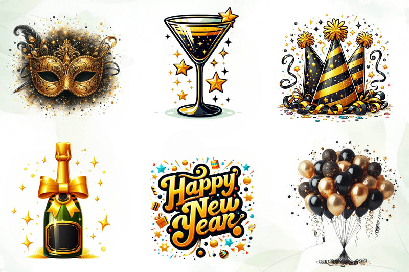 New Year Clipart Bundle - CraftNest - Digital Crafting and Art