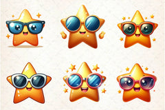 Kawaii Star Clipart Bundle - CraftNest - Digital Crafting and Art