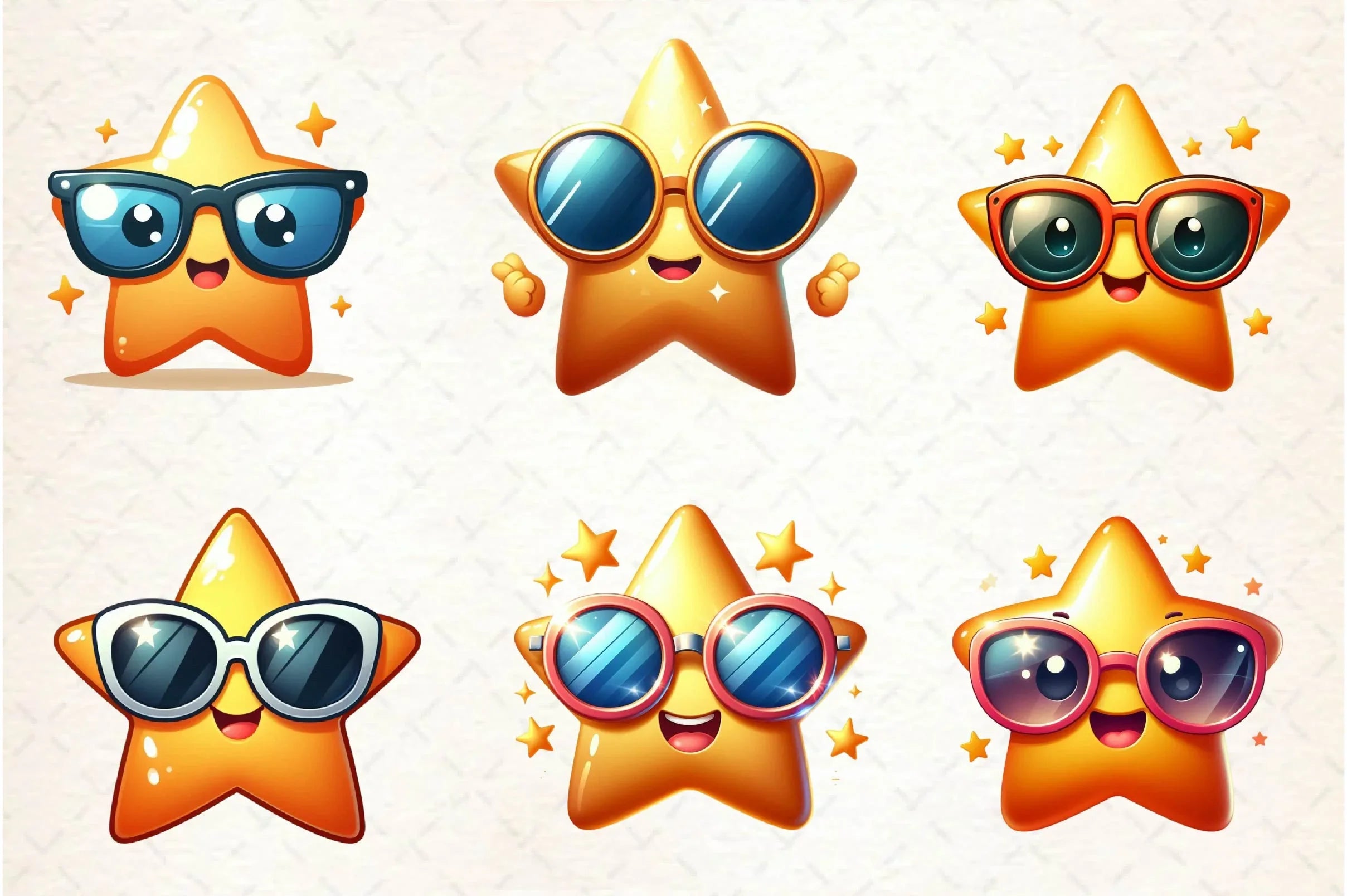 Kawaii Star Clipart Bundle - CraftNest - Digital Crafting and Art