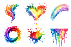 Rainbow Paint Splash Clipart Bundle - CraftNest - Digital Crafting and Art
