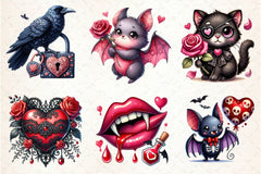 Cute Gothic Valentine Clipart Bundle - CraftNest - Digital Crafting and Art