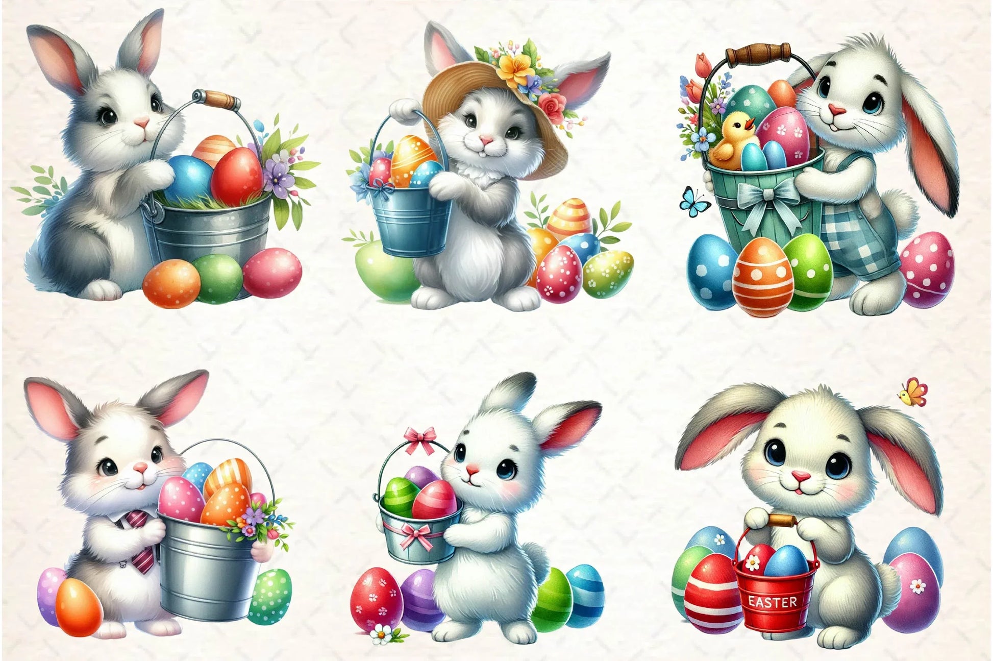 Easter Bunny Basket Clipart Bundle - CraftNest - Digital Crafting and Art