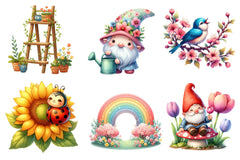 Cute Cartoon Spring Garden Clipart Bundle - CraftNest - Digital Crafting and Art
