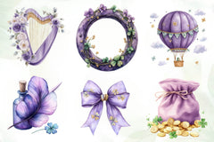 Pastel Purple St Patrick's Clipart Bundle 1 - CraftNest - Digital Crafting and Art