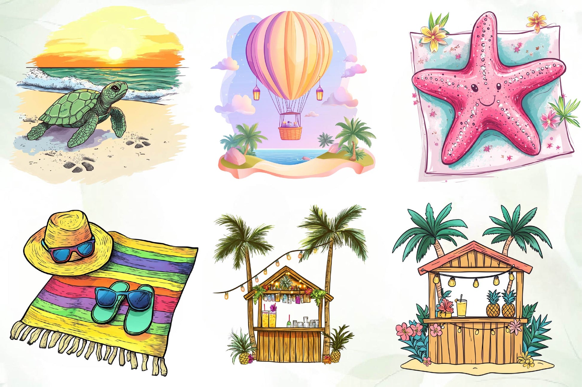 Tropical Summer Vacation Beach Vacation Clipart Bundle - CraftNest - Digital Crafting and Art