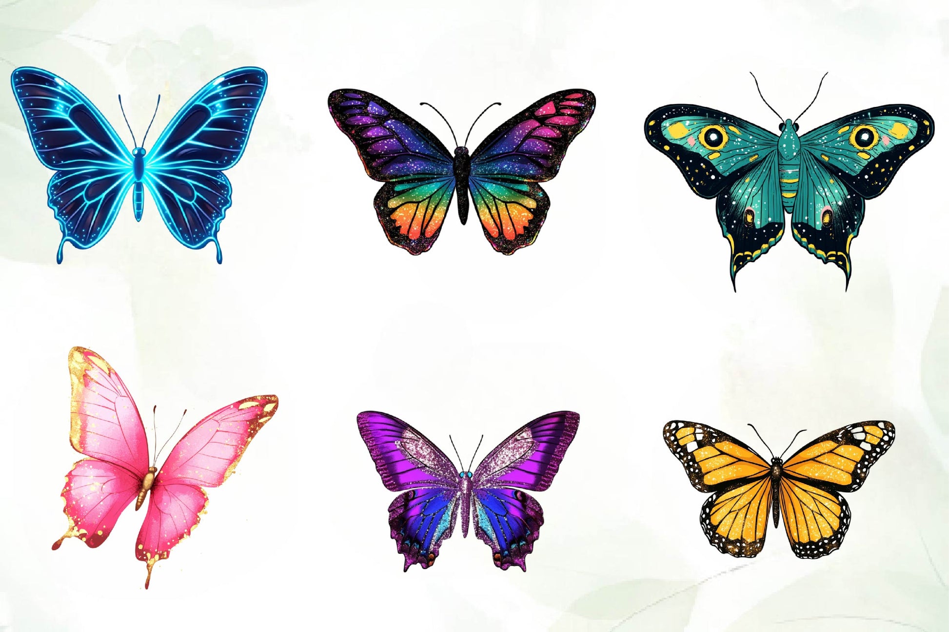 Glitter Butterfly Clipart Bundle - CraftNest - Digital Crafting and Art