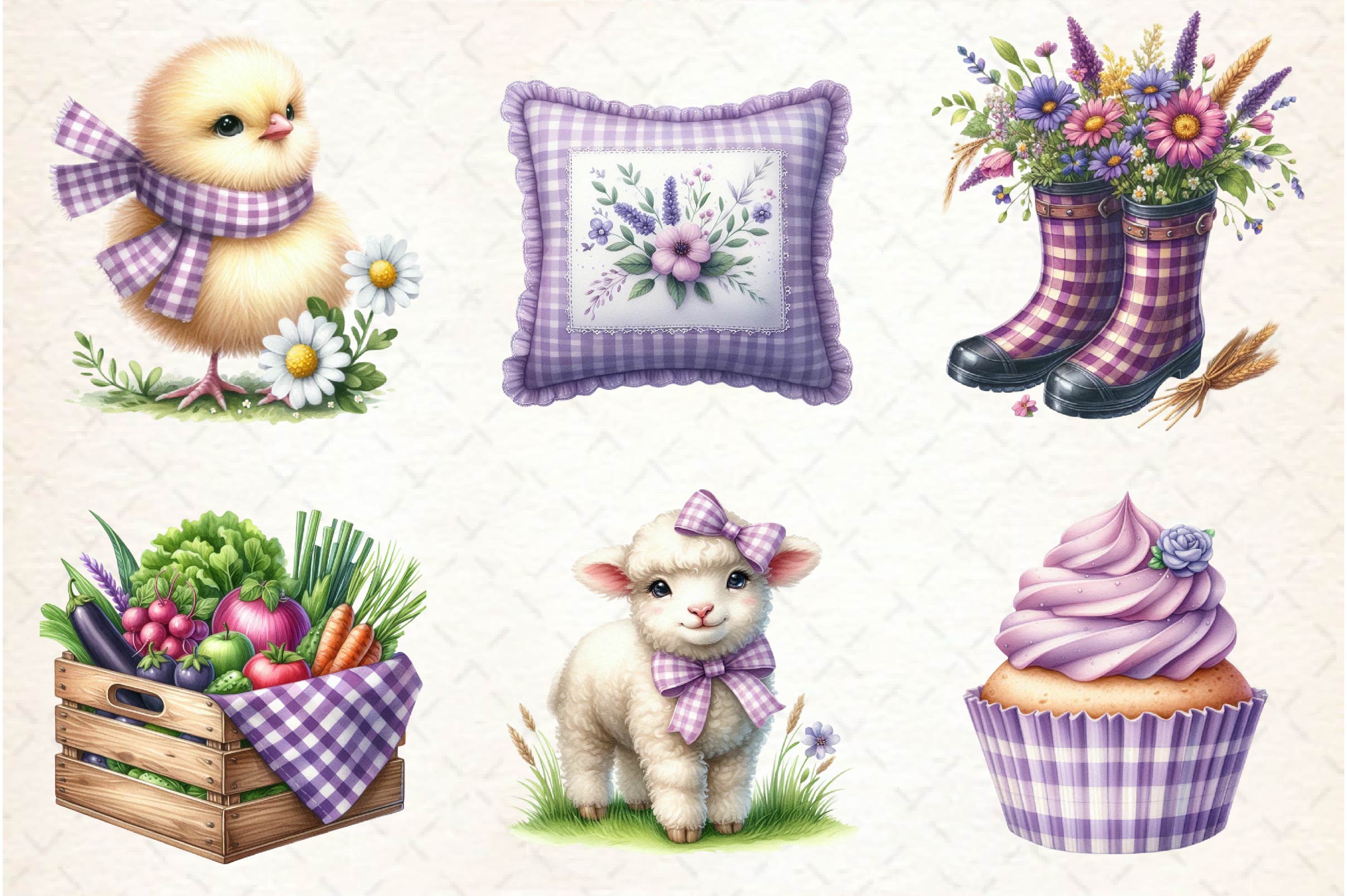Gingham Spring Clipart Bundle - CraftNest - Digital Crafting and Art
