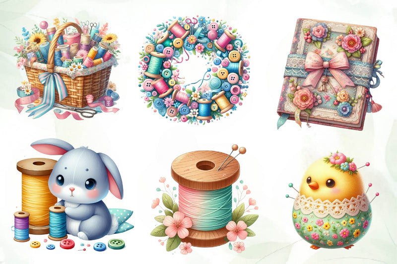 Spring & Easter Sewing Clipart Bundle - CraftNest - Digital Crafting and Art